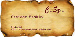 Czeider Szabin névjegykártya
